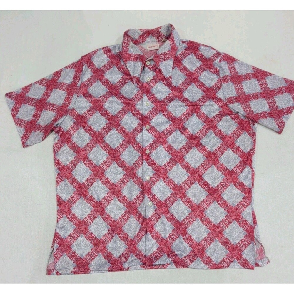 Vintage 1970s Saks Fifth Avenue Short Sleeve Button Up Shirt Men's Size XL